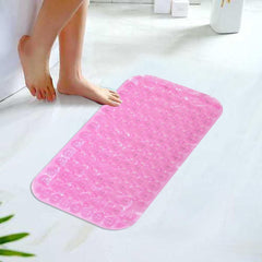 Kuber Industries Bath Mat | PVC Bathroom Mat | Shower Bath Mat | Floor Tub Mat | Foot Massager Mat | Anti-Skid Shower Bathroom Mat | B-01C |Pack of 6| Pink