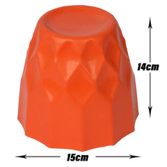 Heart Home Flower Pot | Flower Planter Pots for Indoor | Flower Pots for Outdoor | Pot for Garden & Balcony Flowering | Flower Plants Pot | Barfi Flower Pot | 6 Inch | Pack of 2 | Orange