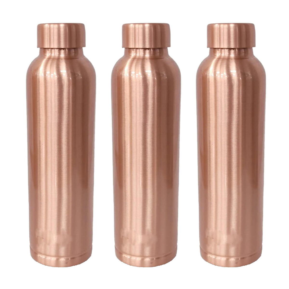 Kuber Industries Copper Water Bottle | BPA Free, Non Toxic | Leakproof, Durable & Lightweight | with Added Health Benefits of Copper | Ergonomic Design & Easy to Clean | Black| 950 ml (Pack of 3)