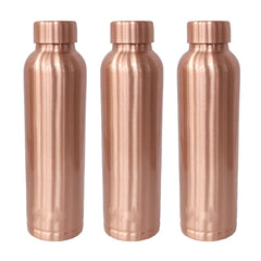 Kuber Industries Copper Water Bottle | BPA Free, Non Toxic | Leakproof, Durable & Lightweight | with Added Health Benefits of Copper | Ergonomic Design & Easy to Clean | Black| 950 ml (Pack of 3)
