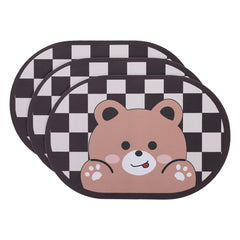 Kuber Industries Bath Mat | PVC Bathroom Mat | Shower Bath Mat | Floor Tub Mat | Diatom Mud Oval Mat | Anti-Skid Shower Bathroom Mat | CF-220820 |Pack of 3| Brown