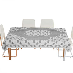 Heart Home Dining Table Cover | Net Table Cloth Cover | 6 Seater Table Cloth | Flower Table Cover | Table Protector | Table Cover for Dining Table | 60x90 Inch | S21 | Gray