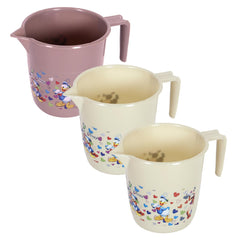 Heart Home Disney Team Bathroom Mug | Plastic Bath Mug for Bathroom | Mug for Bathroom | Mug for Toilet | Washroom Jug | 111 Bath Mug | 1 LTR | Pack of 3 | Multi