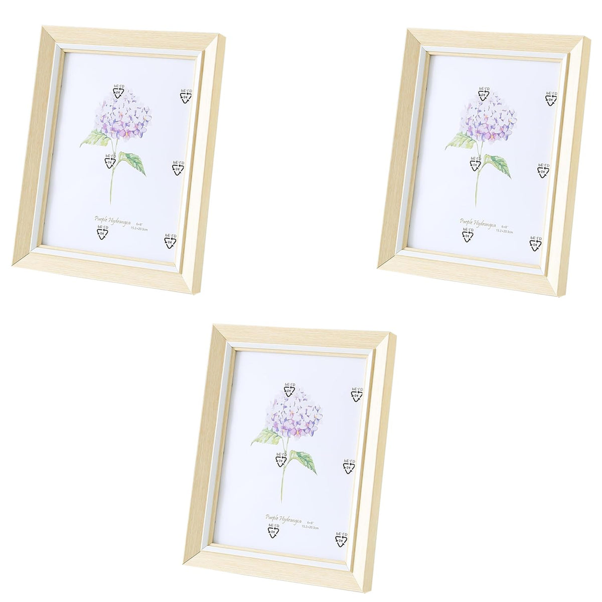 Kuber Industries Photo Frame For Home D?cor|Use Horizontal & Vertical|Crystal Clear Glass|Perfect For Home, Office And Shop "16.7x21.8CM"-Pack of 3 (Cream)