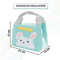 Kuber Industries Pack of 6 Lunch Bag | Lunch Bag for Office | Lunch Bag for College | Reusable Lunch Bag | Lunch Bag for Adults | Tiffin Lunch Bag with Handle | Printed | LYN07-BLE | Blue