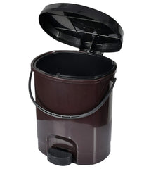 Heart Home Plastic Pedal Dustbin For Home, Kitchen, Office, Bathroom With Detachable Bucket, 10 Litre- Pack of 2 (Brown)-47HH0732