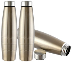 Kuber Industries Falcon Stainless Steel 3 Pieces Fridge Water Bottle/Refrigerator Bottle/Thunder, 1000 ML (Brown)-CTKTC043612