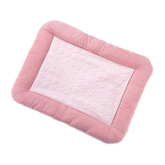 Kuber Industries Rectangular Dog & Cat Bed|Yarn Dyed Oxford Cloth|Nylon and Polyester with Cotton Filling|Self-Cooling Bed for Dog & Cat|Small Light-Weight & Durable Dog Bed|ZQCJ005P-M|Pack Of 4|Pink