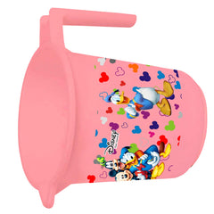 Kuber Industries Disney Team Mickey Print 2 Pieces Unbreakable Virgin Plastic Bathroom Bucket with Mug Set- Pink, (1 Pc 16 LTR Bucket & 1 Pc 500 ML Mug) -HS_35_KUBMARTS17481