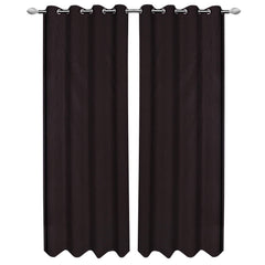 Kuber Industries 6 Pieces Polyester Eyelet Door Curtain 7 Feet (Brown)-Ctktc14341