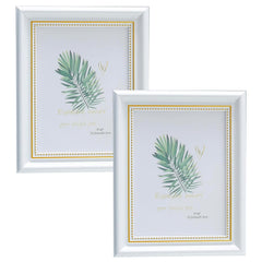 Kuber Industries Photo Frame For Home D�cor|Use Horizontal & Vertical|Crystal Clear Glass|Perfect For Home, Office And Shop "21.8x26.9CM"-Pack of 2 (White)