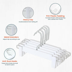 Kuber IndustriesRecycled Plastic Cloth Hanger Set of 15 With Chromed Plated Steel Hook (White)