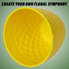 Heart Home Flower Pot | Flower Planter Pots for Indoor | Flower Pots for Outdoor | Pot for Garden & Balcony Flowering | Flower Plants Pot | Diamond Flower Pot | 6 Inch | Yellow