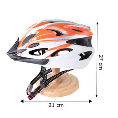 Kuber Industries Cycling Helmet with Detachable Visor|Helmet for Mountain, Road Bike & Skating|Breathable & Adjustable Bicycle Helmet|Ideal for Adults and Kids-Pack of 3 (Orange & White)