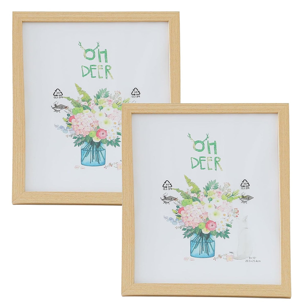 Kuber Industries Photo Frame For Home D�cor|Use Horizontal & Vertical|Crystal Clear Glass|Perfect For Home, Office And Shop "21.8x26.9CM"-Pack of 2 (Natural)