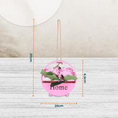Kuber Industries Hanging Artificial Plants for Home D?cor|Natural Looking Indoor Fake Plants with Pot|Artificial Flowers for Decoration-Pack of 5 (Pink)