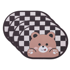 Kuber Industries Bath Mat | PVC Bathroom Mat | Shower Bath Mat | Floor Tub Mat | Diatom Mud Oval Mat | Anti-Skid Shower Bathroom Mat | CF-220820 |Pack of 4| Brown