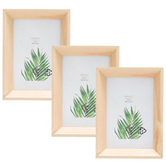 Kuber Industries Photo Frame For Home Décor|Use Horizontal & Vertical|Crystal Clear Glass|Perfect For Home, Office And Shop 10.4x14.2CM-Pack of 3 (Natural)