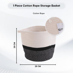 Kuber Industries Cotton Woven Storage Basket With Handle|Shelf Basket Hamper|Organizer for Toys, Socks, Cosmetic|Capacity 8.6 L|Pack Of 4|Multicolor|