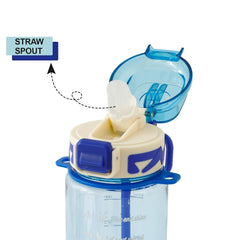 Kuber Industries Pack of 6 Kids Water Bottle With Straw |Sipper Water Bottle For Kids Boys Girls| Water Bottle with Locking Flip Lid | 720ml |Blue | SYZ-7774A
