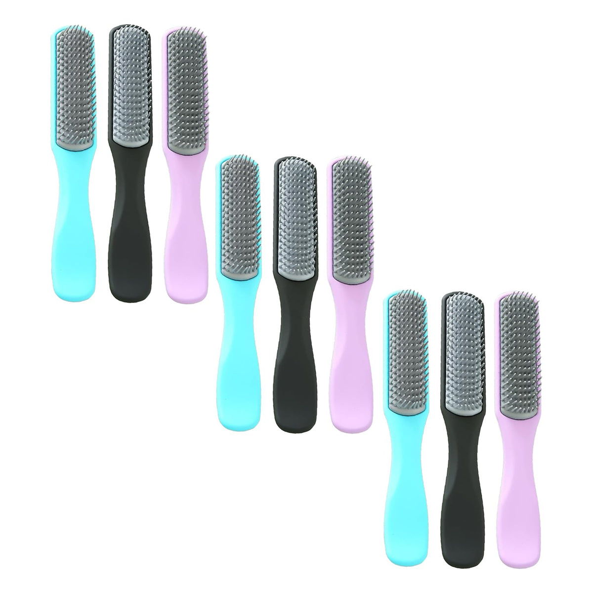 Kuber Industries Hair Brush | Flexible Bristles Brush | Hair Brush with Paddle | Straightens & Detangles Hair Brush | Suitable For All Hair Types | Hair Brush Styling Hair | Small | Set of 9 | Multi