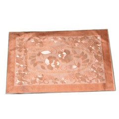 Kuber Industries Floral Design PVC 6 Piece Reversible Dining Table Place Mat Set - Gold