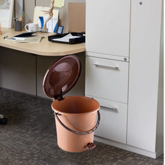 Heart Home Pedal Dustbin|Plastic Pedal Dustbin|Kitchen Waste Paper Bin|Dustbin For Bedroom|5 Liter Dustbin (Coffee)