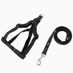 Kuber Industries Dog Chest Belt Harness with Adjustable Leash|Premium Demin Fabric|Metal Hooks |PDMGL-013-03| Comfortable Grip|Double Stitched Belt with Soft Padding |Black (Pack of 4)