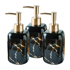 Kuber Industries Liquid Soap Dispenser | Handwash Soap Dispenser | Soap Dispenser for Wash Basin | Shampoo Dispenser Bottle | Bathroom Dispenser Bottle | 3 Piece | 300 ml | ZX024BK | Black
