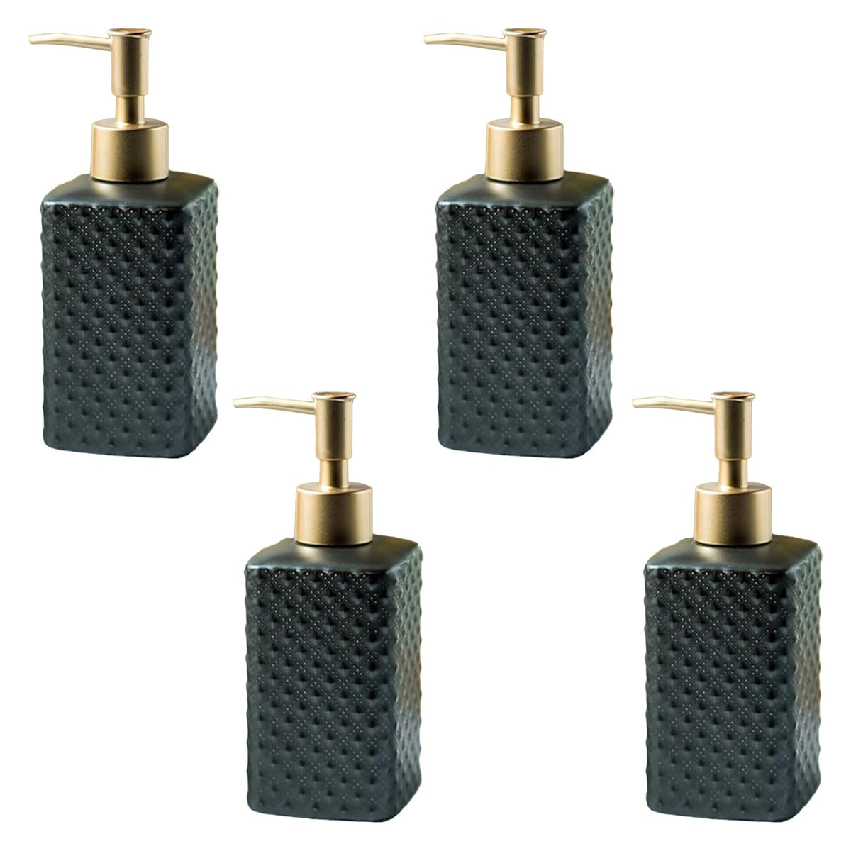 Kuber Industries Liquid Soap Dispenser | Handwash Soap Dispenser | Soap Dispenser for Wash Basin | Shampoo Dispenser Bottle | Bathroom Dispenser Bottle | Pack of 4 | 350 ml | Black