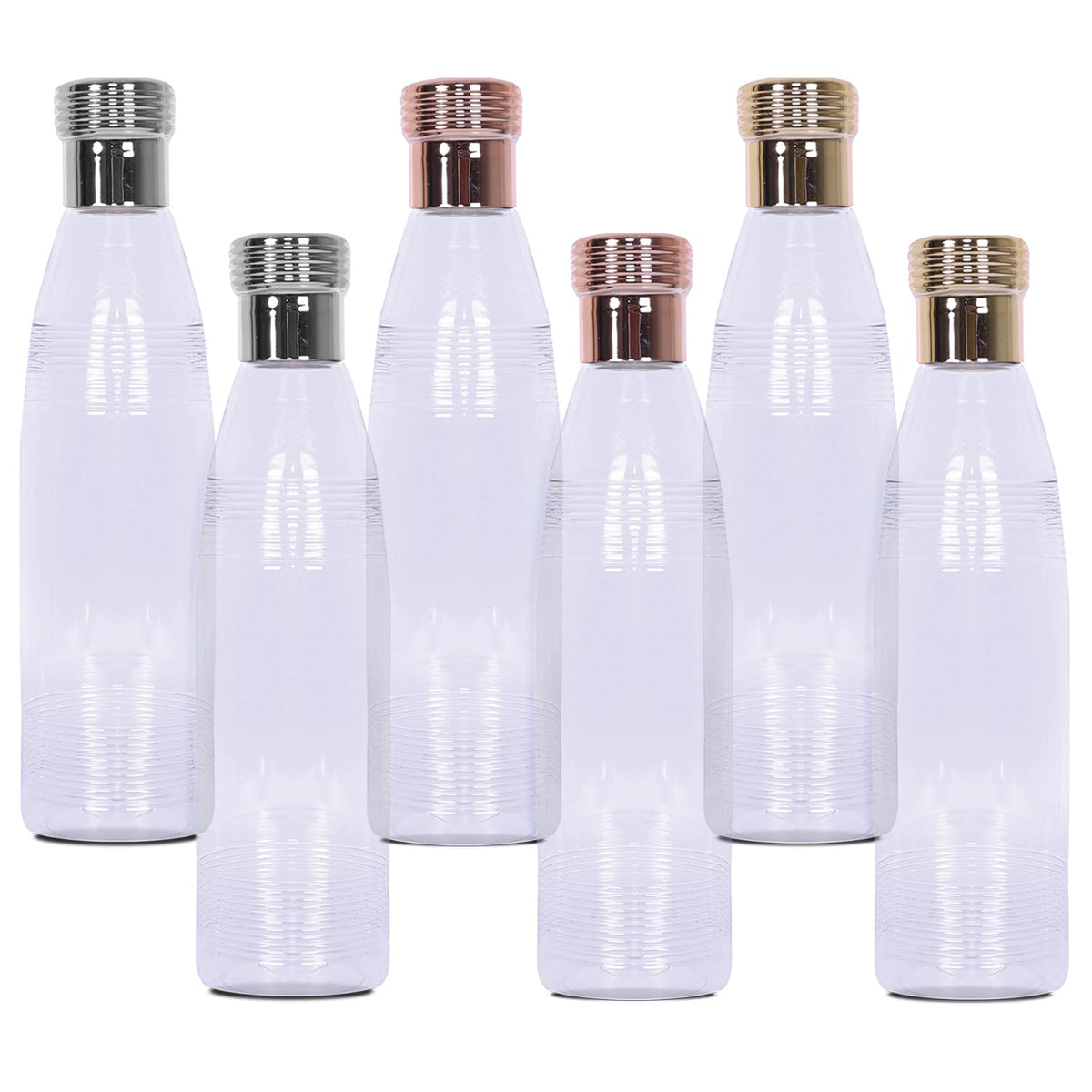 Heart Home Water Bottle | Plastic Water Bottles | Refrigerator Water Bottles | Fridge Water Bottles | Drinking Water Bottle | 1 LTR Water Bottle | Set of 6 | Transparent