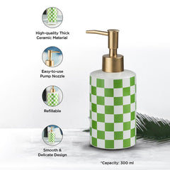 Kuber Industries Liquid Soap Dispenser | Handwash Soap Dispenser | Soap Dispenser for Wash Basin | Shampoo Dispenser Bottle | Bathroom Dispenser Bottle | 300 ML | Green
