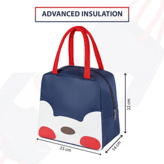 Kuber Industries Pack of 6 Lunch Bag | Lunch Bag for Office | Lunch Bag for College | Reusable Lunch Bag | Lunch Bag for Adults | Tiffin Lunch Bag with Handle | Printed | LYN11-NVY | Navy Blue