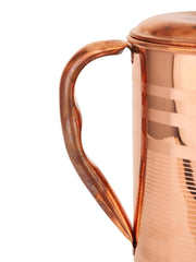 Kuber Industries 2L Pure Copper/Tamba Jug for Water with Lid | Leak Proof, Durable & Rust Free Detox Water Jar for Home & Dining Table | Tambe ka Jug for Health Benefits | Copper