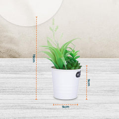 Kuber Industries Artificial Plants for Home D?cor|Natural Looking Indoor Fake Plants with Pot|Artificial Flowers for Decoration-Pack of 2 (Green)