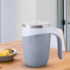 Kuber Industries Anti-Fall Insulated Coffee Tumbler |Suction Bottom | Leak-Proof Stainless Steel Mug|with Lid and Handle | 500 ML | Gray