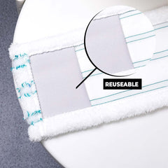Homestic Pack of 2 Microfiber Floor Cleaner Mop Refill|Durable & Long Lasting|Extra Thick Microfiber for Deep Cleaning|Multi Utility Floor Cleaner Mop for Homes, Offices & Schools|FH8022|Green