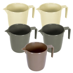 Kuber Industries Bathroom Mug | Plastic Bath Mug for Bathroom | Bath Mug | Mug for Bathroom | Mug for Toilet | Washroom Jug | 111 Bath Mug | 1 LTR | Pack of 5 | Multi