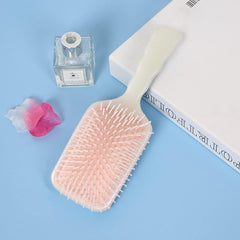 Urbane Home Hair Brush | Flexible Bristles Brush | Hair Brush with Paddle | Straightens & Detangles Hair Brush | Suitable For All Hair Types | Hair Brush Styling Hair | Set of 2 | Beige & Pink