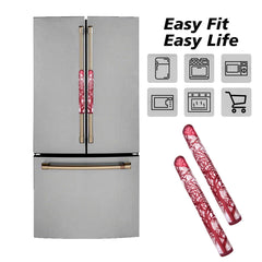 Kuber Industries Fridge Handle Cover | Refrigerator Handle Cover | Fridge Door Handle Protector | Fridge Door Handle Cover | Tree Kniting Fridge Handle Cover | 2 Piece Set | Maroon