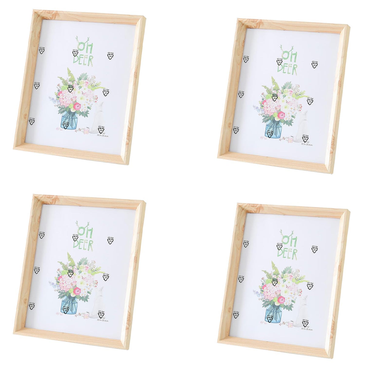 Kuber Industries Photo Frame For Home Décor|Use Horizontal & Vertical|Crystal Clear Glass|Perfect For Home, Office And Shop "21.8x26.9CM"-Pack of 4 (Natural)