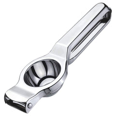 Kuber Industries 2 in 1 Manual Stainless Steel Squeezer/Juicer for Juicing Lemons, Pomegranate, Limes with Bottle Opener- Pack of 2 (Silver)