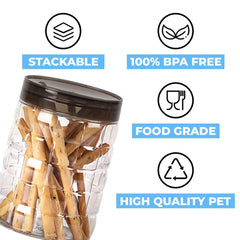 Kuber Industries Set of 18 Plastic Container Set | 1000ml, 500ml, 200ml I PET, Food Grade Plastic, 100% BPA Free | Airtight Container Set for Kitchen Storage |Small to Large, Transparent (Pack of 3)
