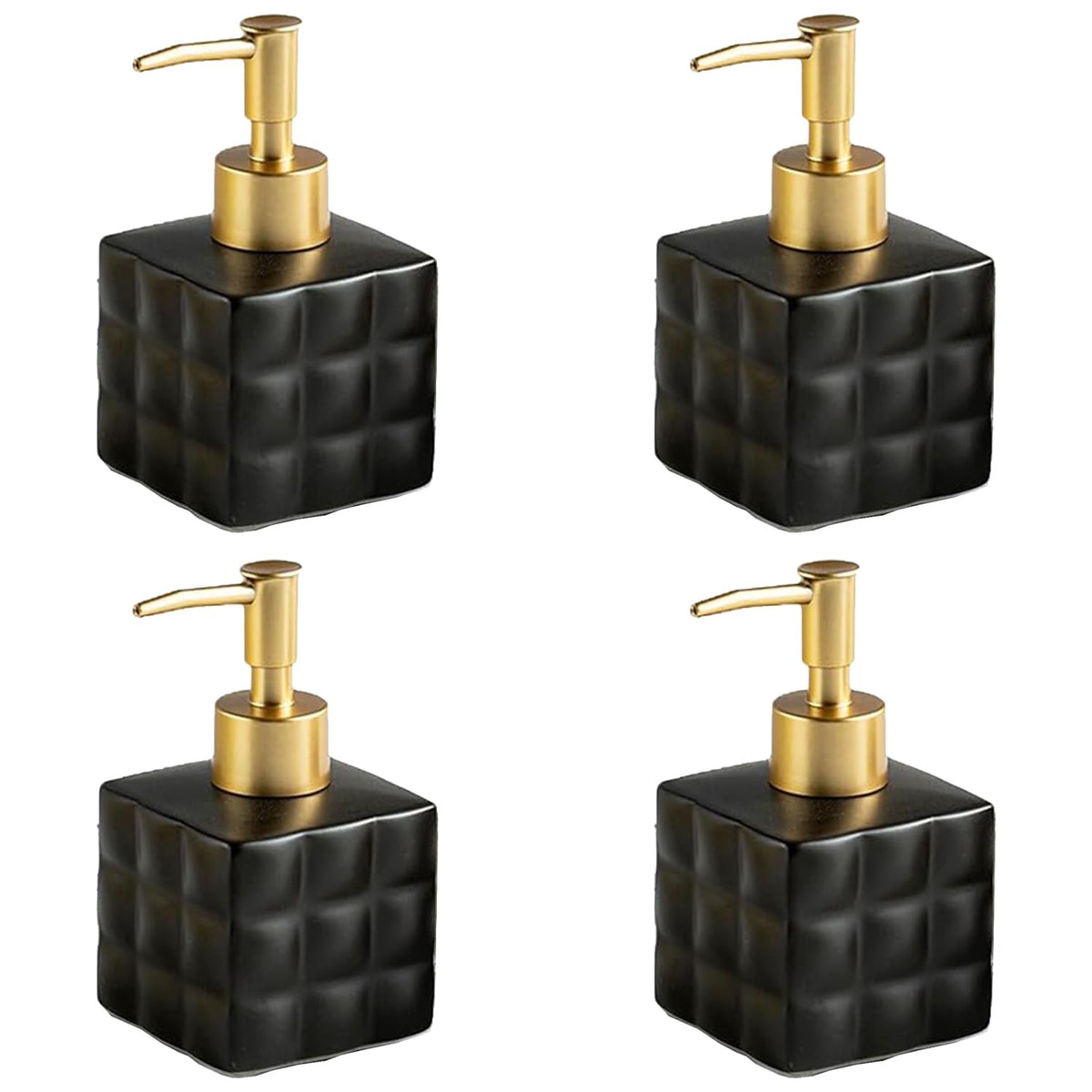 Kuber Industries Liquid Soap Dispenser | Handwash Soap Dispenser | Soap Dispenser for Wash Basin | Shampoo Dispenser Bottle | Bathroom Dispenser Bottle | Pack of 4 | 220 ml | Black