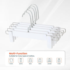 Kuber IndustriesRecycled Plastic Cloth Hanger Set of 20 with Chromed Plated Steel Hook (White)