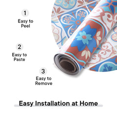 Homestic PET Wallpaper for Walls Living Room I Self-Adhesive, Oilproof, Heat Resistant and Waterproof I DIY Floral Design Wall Sticker I Pack of 1 Roll, 60cmx300cm
