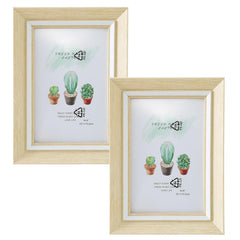 Kuber Industries Photo Frame For Home D?cor|Use Horizontal & Vertical|Crystal Clear Glass|Perfect For Home, Office And Shop "11.6x16.7CM"-Pack of 2 (Natural)