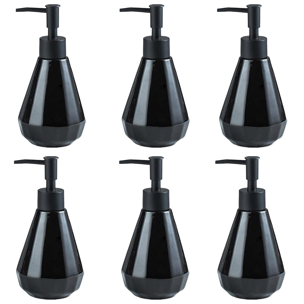 Kuber Industries Liquid Soap Dispenser | Handwash Soap Dispenser | Soap Dispenser for Wash Basin | Shampoo Dispenser Bottle | Bathroom Dispenser Bottle | 6 Piece | Pack of 2 | ZX060BK | 250 ml | Black