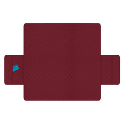 Heart Home Both Sided 2+1 Seater Sofa Cover|Polyester Check Design Couch Cover|Non-Slip Stretchy Sofa Slipcovers (Maroon & Gray)