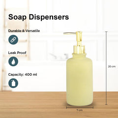 Homestic Liquid Soap Dispenser | Handwash Soap Dispenser | Soap Dispenser for Wash Basin | Shampoo Dispenser Bottle | Bathroom Dispenser Bottle | 3 Piece | 400 ml | JY00231GN | Green